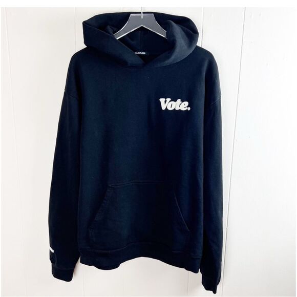 Talentless Vote Hoodie Black 100% Cotton Fleece Graphic Pullover XS - Picture 2 of 7